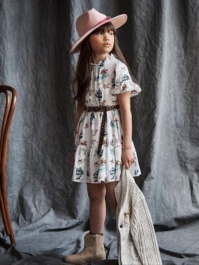 Janie & Jack Horse Print Girls Dress 100% Cotton Size 10